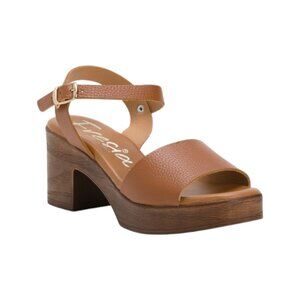 VALERIAS Cuero Made In Spain Leather One Band Heeled Sandals